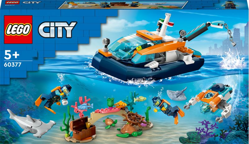 LEGO-City-60377-Batiscafo-Artico-Barca-Giocattolo-con-Mini-Sottomarino-e-Animali-Marini--Squalo-Granchio-Tartaruga-e-Manta