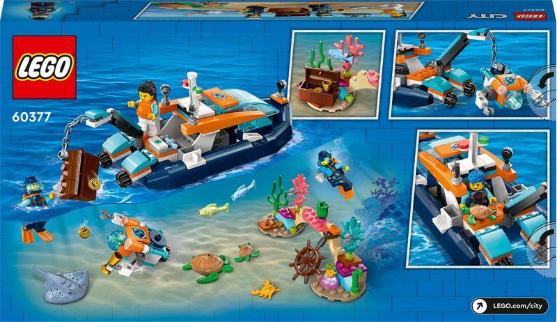 LEGO-City-60377-Batiscafo-Artico-Barca-Giocattolo-con-Mini-Sottomarino-e-Animali-Marini--Squalo-Granchio-Tartaruga-e-Manta