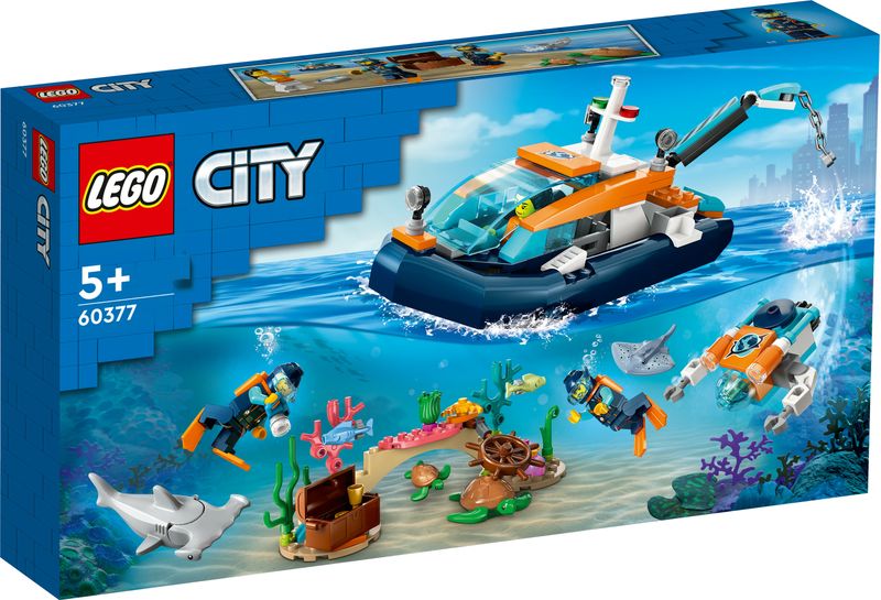 LEGO-City-60377-Batiscafo-Artico-Barca-Giocattolo-con-Mini-Sottomarino-e-Animali-Marini--Squalo-Granchio-Tartaruga-e-Manta