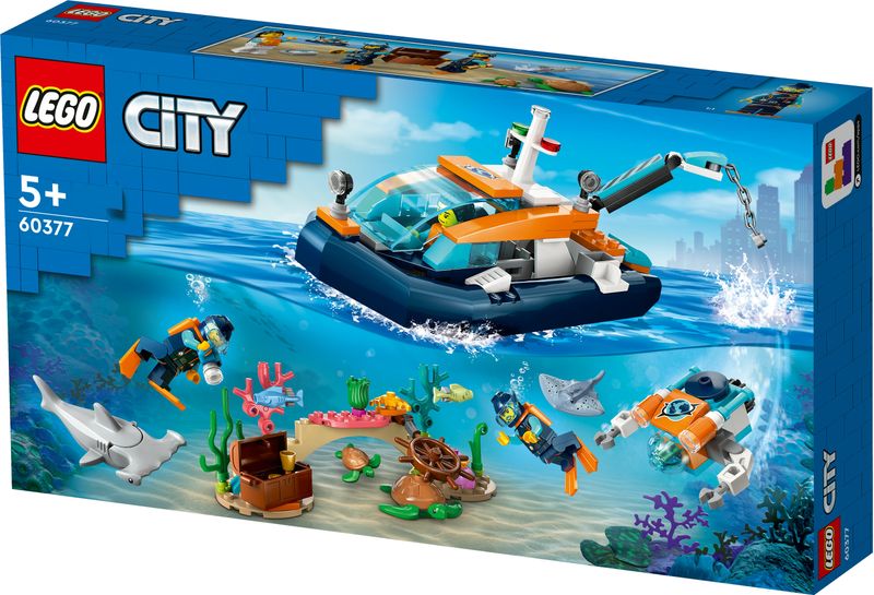 LEGO-City-60377-Batiscafo-Artico-Barca-Giocattolo-con-Mini-Sottomarino-e-Animali-Marini--Squalo-Granchio-Tartaruga-e-Manta