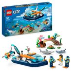 LEGO-City-60377-Batiscafo-Artico-Barca-Giocattolo-con-Mini-Sottomarino-e-Animali-Marini--Squalo-Granchio-Tartaruga-e-Manta