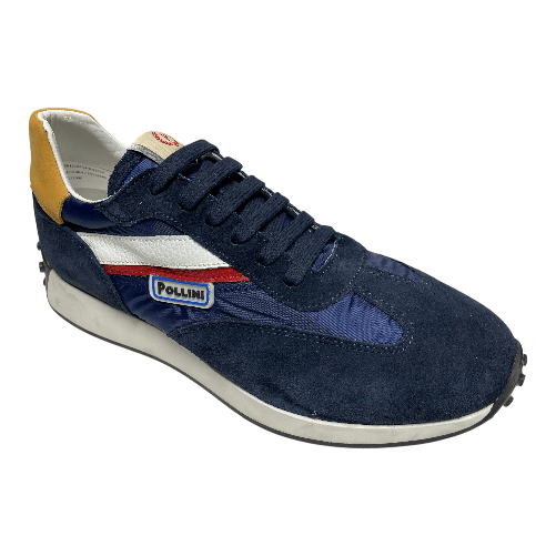 POLLINI SCARPE SNEAKERS UOMO POLLINI GOM SB1518XX1H99999B PELLE BLU ORIGINALE AI