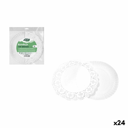 Algon Set di vassoi per Alimenti Algon Rotondo 20 cm 3 Pezzi (24 Unità)
