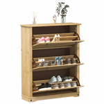VidaXL Scarpiera Corona 99x32x124,5 cm in Legno Massello di Pino
