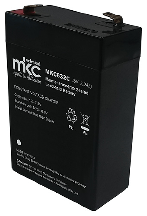 MELCHIONI Batteria piombo ermetica 6v 3.2ah ricaricabile terminali faston 4.8 mm