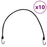 VidaXL Corde Elastiche con Strisce Riflettenti e Ganci 10 pz 88 cm