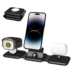 TrAdE Shop Traesio  Caricatore Pieghevole 3in1 Stazione Ricarica Portatile Per Apple Watch Iphone Wireless -
