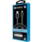 Sandberg-USB>Lightning-MFI-1m-Black