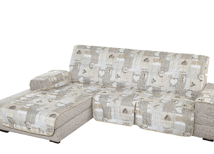 BIANCHERIAWEB Copridivano Con Penisola Trapuntato Modello Kino Colore Beige