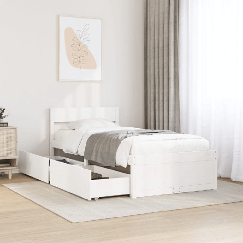 VidaXL Letto senza Materasso Bianco 90x200 cm Legno Massello di Pino