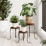 VidaXL Supporti per Piante 3 pz Terracotta e Bianco in Ceramica