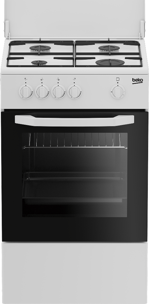 Beko Cucina CSG42009DW, (LxDxA) 50x50x85, Bianca, Forno a gas + grill, piano cottura a gas 4 zone