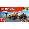 LEGO-NINJAGO-71789-Battaglia-su-Auto-e-Moto-di-Kai-e-Ras-Veicoli-Giocattolo-con-2-Minifigure-Giochi-Ninja-per-Bambini-4--Anni