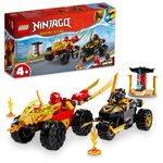 LEGO-NINJAGO-71789-Battaglia-su-Auto-e-Moto-di-Kai-e-Ras-Veicoli-Giocattolo-con-2-Minifigure-Giochi-Ninja-per-Bambini-4--Anni