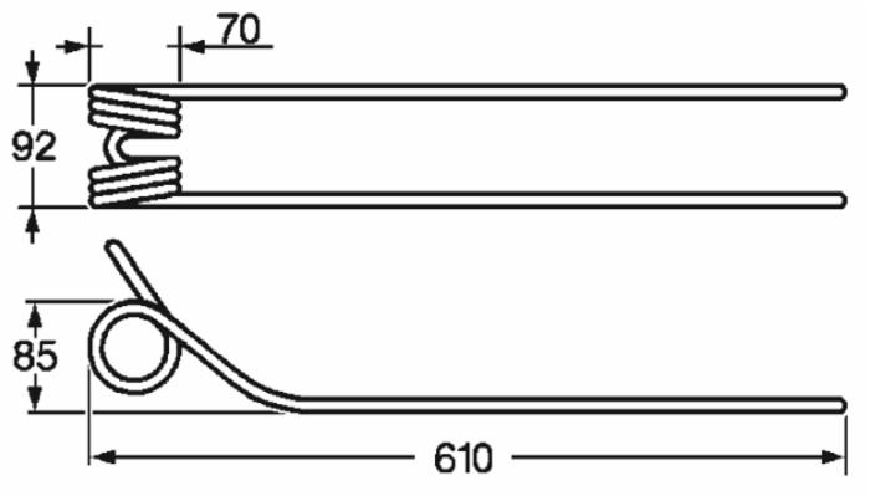 Ama Dente Giroandanatore Kuhn 57562500, K8013670 Filo 9,5 confezione da 6 pezzi