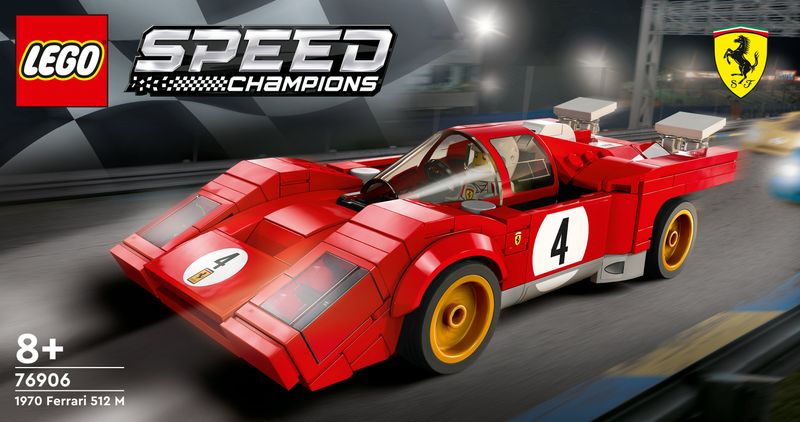 LEGO-Speed-Champions-76906-1970-Ferrari-512-M-Macchina-Giocattolo-da-Corsa-Auto-Sportiva-Rossa-Modellismo-da-Collezione