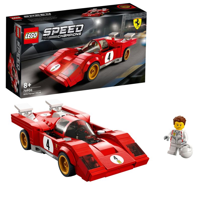 LEGO-Speed-Champions-76906-1970-Ferrari-512-M-Macchina-Giocattolo-da-Corsa-Auto-Sportiva-Rossa-Modellismo-da-Collezione