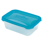 Heidrun 12x Contenitore Rettangolare Polar In Polipropilene Trasparente Con Tappi Azzurro Lt 1,2