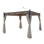 Garden Gazebo da Giardino 3x3 m Quadrato Struttura Acciaio Telo Ecrù