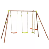Garden Altalena per Bambini 4 posti da Giardino Struttura in Acciaio