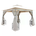 Garden Gazebo da Giardino 3x3 m Struttura Acciaio Telo Ecrù Antivento