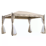 Garden Gazebo Grande da Giardino 3x4 m Struttura Acciaio Telo Ecrù Zanzariera