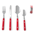 Amefa Servizio Posate 16 Pezzi, Manico Rosso Grigio Amefa