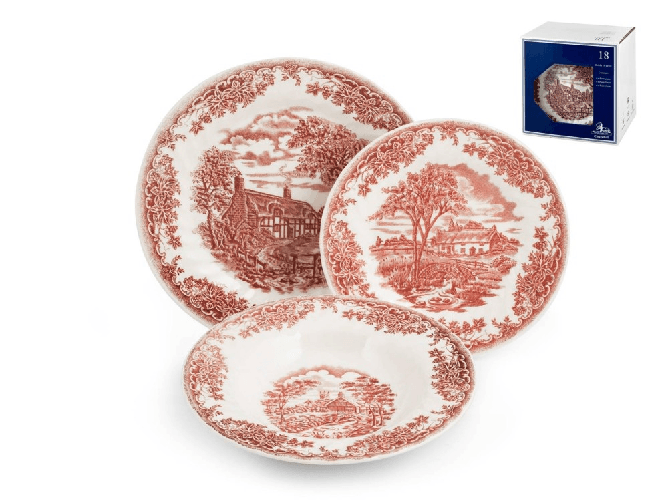 Churchill 2x Servizi Tavola 18 Pezzi Earthenware Decoro Brookpink Decorato Churchill