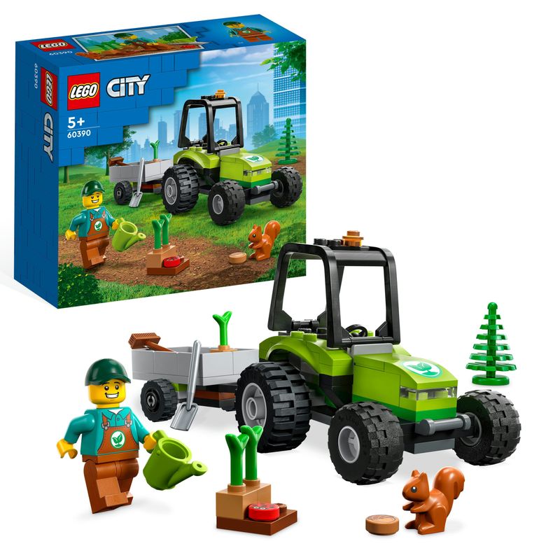 LEGO-60390-City-Trattore-del-Parco-con-Rimorchio-Giocattolo-Giochi-per-Bambini-dai-5-Anni-in-su-con-Minifigure