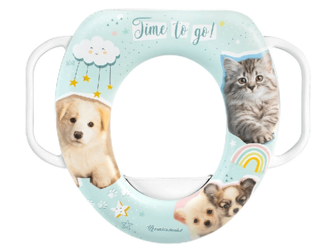 Lulabi 2x Riduttori Wc Puppies In Plastica Con Maniglie Decorato Lulabi (DECORAZIONI MISTE)