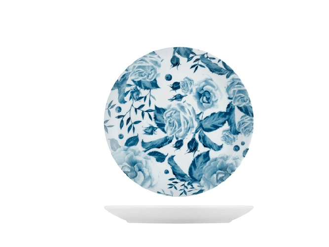 H&h 6x Piatti Frutta Rose Blu ø 21 Cm H&amp;H