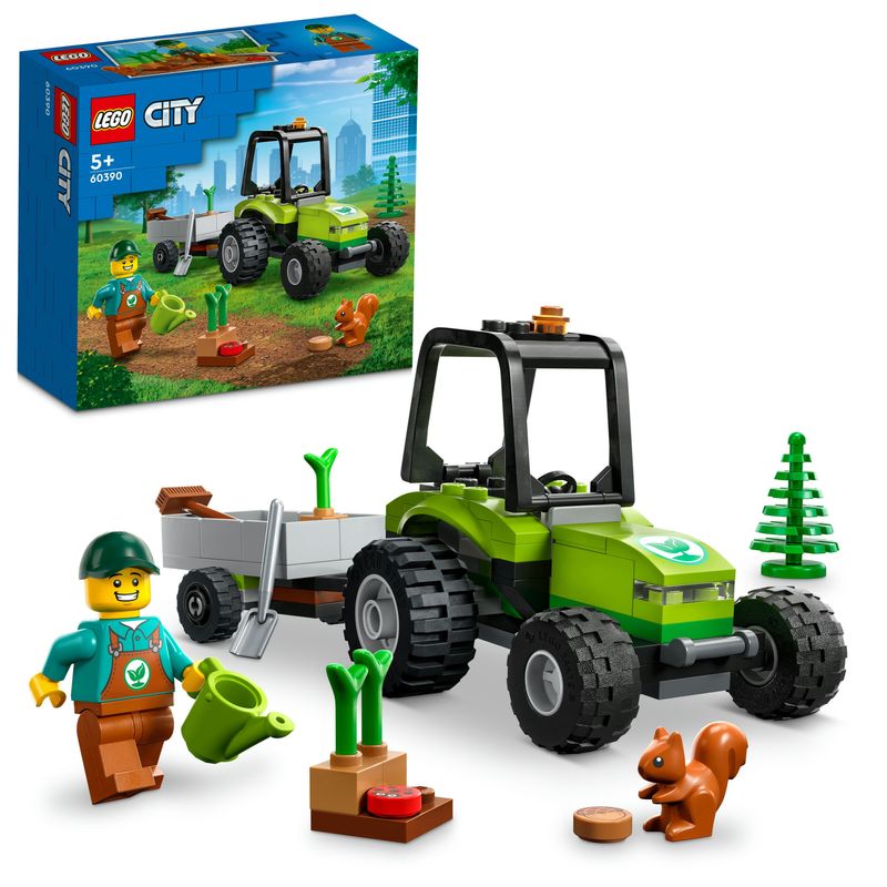 LEGO-60390-City-Trattore-del-Parco-con-Rimorchio-Giocattolo-Giochi-per-Bambini-dai-5-Anni-in-su-con-Minifigure