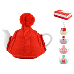 Home 6x Teiere Porcellana Bianco Con maglia Tessuto colori Assortiti Home