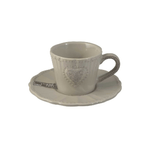 H&h 6 Tazze Da Caffe' Con Piattino in stoneware/gres Celine Grigio 100 H&amp;H