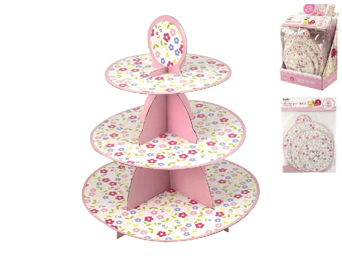 Habi 6x Alzate Cartone 3 Piani Decoro Fiori Habi