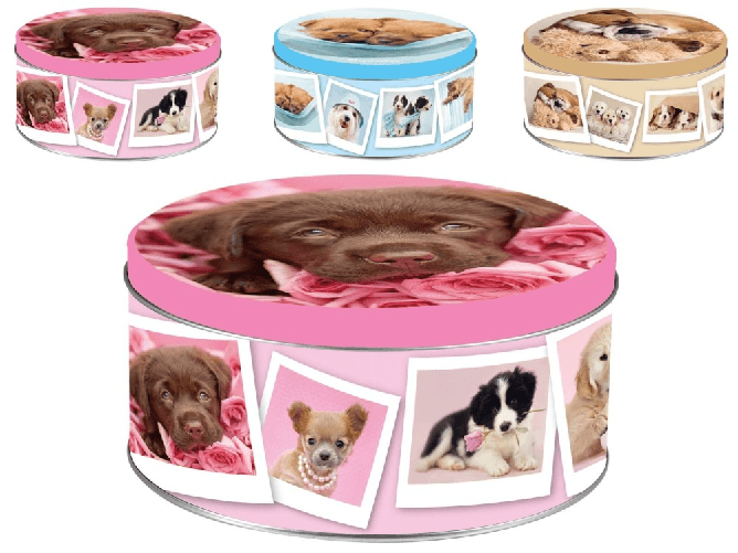 Home 6x Scatole Latta Tondi Decoro Dogs&amp;cats Cm17xh8 Home