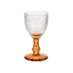 H&h 6 Calici In Vetro Diamantato Base arancio Acqua 29 H&amp;H