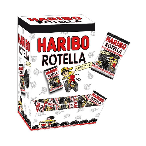 Haribo 50x (1 SCATOLA) Haribo Expo Incartato Singolo Rotella Di Liquirizia 14001