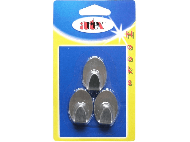 Artex 2x Blister 3 Ganci In Metallo Adesivi marca artex