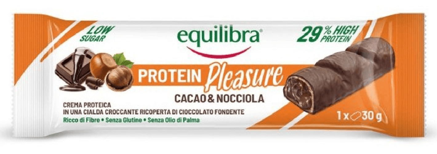 Equilibra 12x Equilibra Barretta 30 Grammi Protein Pleasure Nocciola Crokn Made In Italy