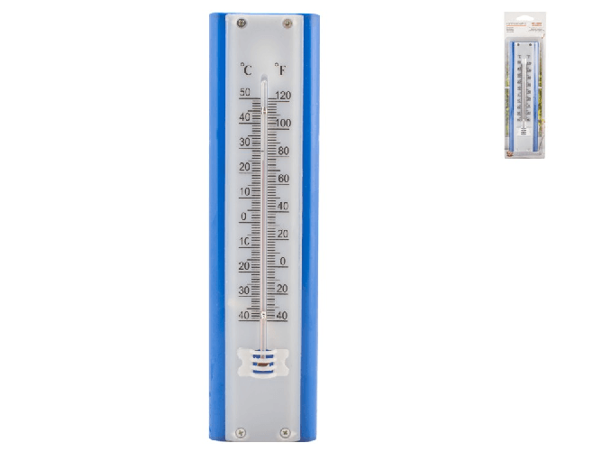 Home 6x Termometro Per Interni O Esterni Plastica, Colore Blu, Rombo