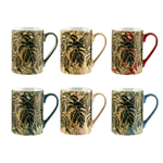 H&h 6 Tazze Mug H&amp;H Coupe Botanwinter Cc340 Porcellana
