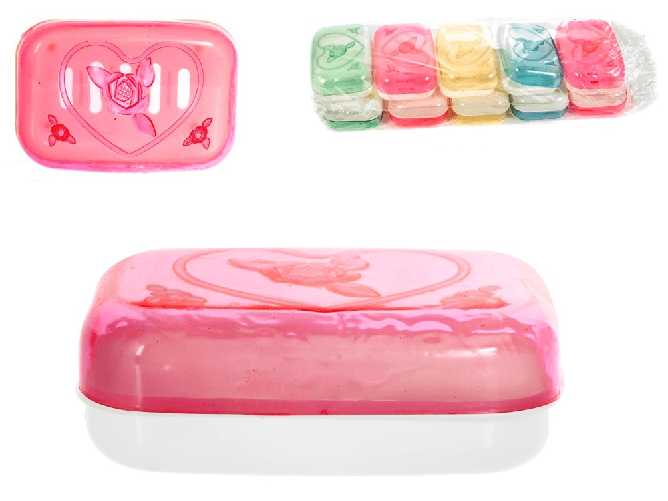 Rombo 10x Portasapone Plastica, Colori Assortiti, Accessorio Per Il Bagno