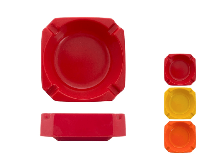 Rombo 6x Posacenere Quadrato In Melamina, Multicolore, 9Cm Di Diametro