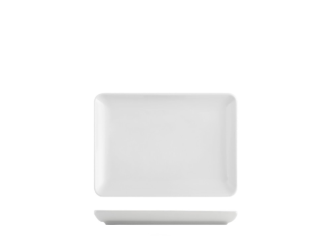 H&h 6x Piatti Rettangolare In Porcellana, Marca H&amp;H, Colore Bianco, 17Cmx23Cm