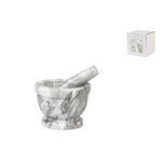 Home Mortaio In Marmo Bianco Con Pestello Cm 14, Rombo