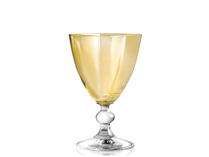 H&h 6x Calici In Vetro Splendor Colore Ambra Per Vino Cl17