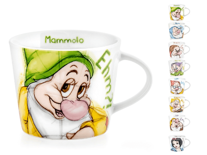 Home 12x Tazze Tè Nani Sketch Porcellana Senza Piatti Cc270, Rombo