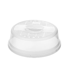 Rotho Copripiatto Per Microonde Cm 26,5, Plastica, Bianco E Trasparente