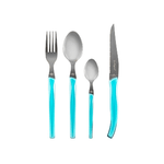 Amefa 6x Cucchiai Da Tavolo In Acciaio Inox Rising Sun Manico Turchese